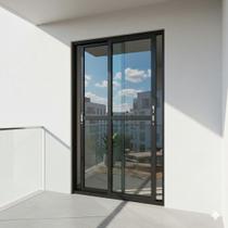 Porta Balcão 2 Folhas Vidro 210x150 Alumínio Preto Linha 25 Com Fechadura Porta Balcão 2 Folhas Vidro 210x150 Alumínio Preto Linha 25 Com Fechadura