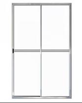 Porta Balcão 2 Folhas Vidro - Alumínio Brilhante - Linha 20 Normatizada