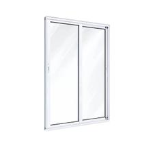Porta Balcão 2 Folhas Vidro Móveis c/Fechadura - Alumínio Branco - Linha 25 Suprema