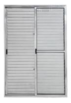 Porta Balcão 3 Fls 2,10x1,20 Alumínio Brilhante C/trinco