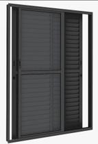 Porta balcão 3 folhas 210 x 150 com fechadura linha suprema alumínio preto. Porta balcão 3 folhas 210 x 150 com fechadura linha suprema alumínio preto.