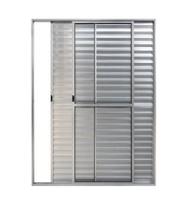 Porta Balcão 3 Folhas com Trinco Alumínio Brilhante, Branco ou Preto Linha 20 Normatizada