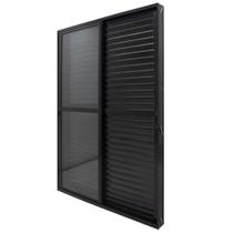 Porta Balcão 3 Folhas Moveis 2,10x1,20 Preta L.25
