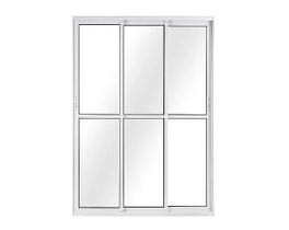 Porta Balcão 3 Folhas Vidro c/Fechadura - Alumínio Branco - Linha 25 Suprema
