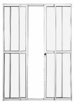 Porta balcão 4 folhas 2,10x1,50 LINHA 20 COM TRINCO no alumínio branco