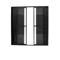 Porta balcão 6 folhas 210x200 preto com trinco linha 20