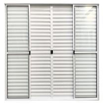 Porta Balcao 6 Folhas Aluminio branco C/trinco 2,10x2,00 Porta Balcao 6 Folhas Aluminio branco C/trinco 2,10x2,00