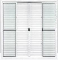 Porta Balcao 6 Folhas aluminio branco Com trinco 2,10x1,50