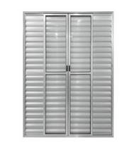 Porta Balcão 6 folhas com Trinco Alumínio Brilhante, Branco ou Preto Linha 20 Normatizada