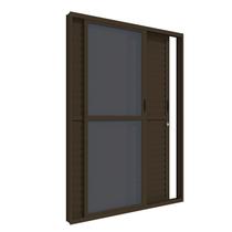 Porta Balcão de Aluminio 210x120cm 3 Folhas com Travessa e Vidro Vitrolar Bronze