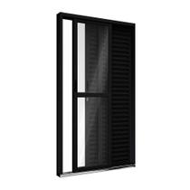 Porta Balcão de Aluminio 3 Folhas 213x150 Riobras Preto Porta Balcão de Aluminio 3 Folhas 213x150 Riobras Preto