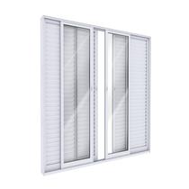 Porta Balcão de Alumínio 4 Folhas Móveis e 2 Fixas com Fecho Embutido 215x200cm Lucasa Ideale Branco Porta Balcão de Alumínio 4 Folhas Móveis e 2 Fixas com Fecho Embutido 215x200cm Lucasa Ideale Branco