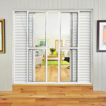 Porta Balcão de Alumínio 6 Folhas 210 X 180cm com Fechadura Linha 25 Esquadrias Bergamo