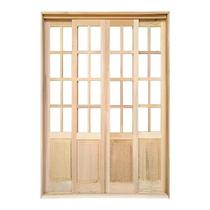 Porta Balcão de Correr de Madeira Itaúba Meia Almofada Reto Batentes de 14 CM Esquadrias Longo - 2.15 (A) X 1.70 (L)