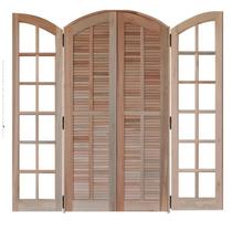 Porta Balcão Mista Abrir em Arco 1,20 x 2,10 Rodam Marrom