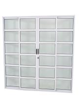 Porta balcão Travessa 4 folhas 2,10x1,50 com fechadura no alumínio branco Porta balcão Travessa 4 folhas 2,10x1,50 com fechadura no alumínio branco