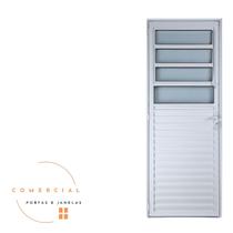 porta basculante branca linha 25 vidro jateado