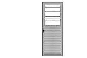 Porta basculante direita 2,10 x 0,90 alumínio brilhante