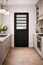 Porta Basculante Lambril Alumínio Preto 210X90 Lado Esquerdo