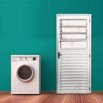 Porta Basculante Palheta de Alumínio 210 X 70cm Linha 25 Lado Direito Esquadrias Bergamo