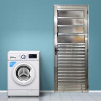 Porta Basculante Palheta de Alumínio 210 X 90cm Linha 25 Lado Esquerdo Esquadrias Bergamo