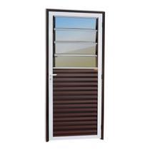 Porta Basculante Super 25 Vidro Reflex 210x86cm Brimak Abertura Esquerda Mix Corten Porta Basculante Super 25 Vidro Reflex 210x86cm Brimak Abertura Esquerda Mix Corten