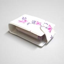 Porta Batom 2 Compartimentos Diversas Cores Cor:Branco Floral