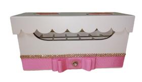 Porta Batom Mdf Decorado 14div Com Fita E Strass Porta Batom Mdf Decorado 14div Com Fita E Strass