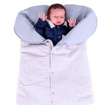 Porta Bebê Saco de Dormir Inverno 100% Algodão Aconchego Baby Cinza