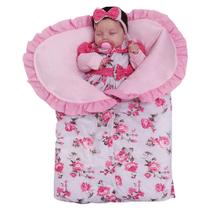 Porta Bebê Saco De Dormir Menina Quentinha Charmosa Pink