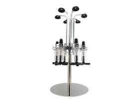 Porta Bebidas Dispenser Bar Butler Whisky Pinga Vodka Dosador Giratório Aço Inoxidável Para 6 Garrafas