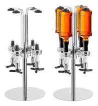 Porta Bebidas Dispenser Dosador Giratório 4 Garrafas Inox