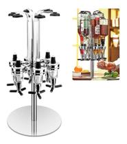 Porta Bebidas Giratório com Dosador Dispense para 6 Garrafas