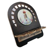 Porta Bíblia Nossa Senhora de Fátima com Rosas Madeira