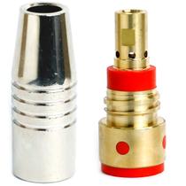 Porta Bico M8 Difusor Para Tocha Mig SBME 450 / TM 450 + Bocal Aletado Cônico Para Tocha Mig Padrão ME517 65x13mm