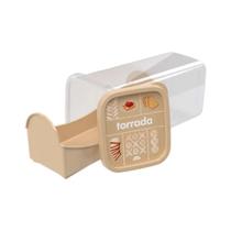 Porta Biscoito e Torrada Decorado Cafe Plasutil Creme - 03410