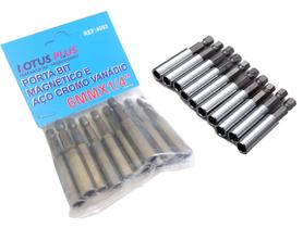 Porta Bits Magnético 10 Peças Aço Cromo Vanádio 1/4 60mm