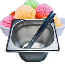 Porta boleador de sorvete inox com boleador cabo longo