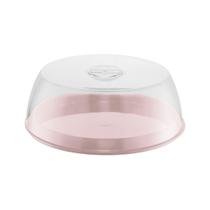 Porta Bolo Boleira com Tampa Cúpula Transparente Acrílico Uz Cozinha Preparar Servir Rosa