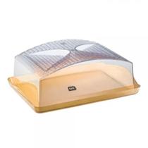 Porta Bolo Boleira Retangular Com Tampa Acrílica Multiuso Uz - Mesa Posta