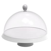 Porta Bolo Bubble Crippa 30 Cm De Diametro Com Base Com Pé Resistente E Cúpula Transparente Branc