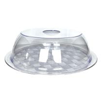 Porta Bolo Cristal Grande Com Tampa Boleira Mesa 33Cm