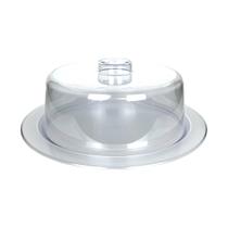 Porta Bolo Cristal PS Transparente Com Tampa Boleira 23cm Porta Bolo Cristal PS Transparente Com Tampa Boleira 23cm
