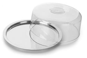 Porta Bolo Forma Inox com Cúpula Acrílica Boleira Redonda