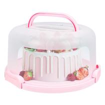Porta Bolo RTUDOPUYT Suporte com Tampa Rosa 10" Porta Bolo RTUDOPUYT Suporte com Tampa Rosa 10"