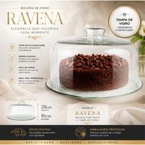 Porta Bolo Torta Com Prato e Tampa De Vidro 28cm Boleira Ravena Festa Porta Bolo Torta Com Prato e Tampa De Vidro 28cm Boleira Ravena Festa