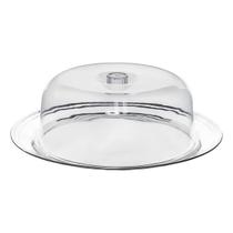 Porta Bolos View Com Prato Base Inox Boleira Cúpula Acrílico Porta Bolos View Com Prato Base Inox Boleira Cúpula Acrílico