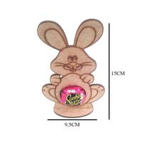 Porta Bombom mdf com base coelho feliz Páscoa Tam: 9,5L X 15A CM Cod:PASC023 Porta Bombom mdf com base coelho feliz Páscoa Tam: 9,5L X 15A CM Cod:PASC023