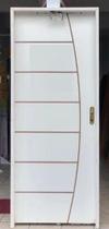 Porta Branca Frisada De Madeira Hdf Completa 2,10x0,80 Lado Esquerdo