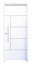 Porta Branca Frisada Primer 210x82 Atenas C/ Puxador Lado Direito Porta Branca Frisada Primer 210x82 Atenas C/ Puxador Lado Direito